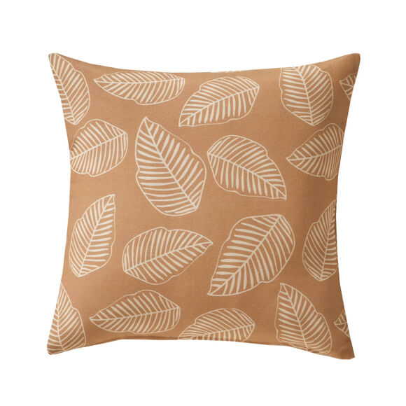 Housse de coussin imprimé petites feuilles - lot de 2 (ocre) Housse de coussin imprimé petites feuilles - lot de 2 (ocre)